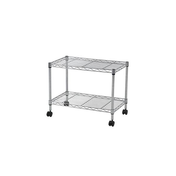 ※お客様による組み立てが必要な商品です。ひとり暮らしに最適な2段メタルラック。キャスター付きなので移動もラクラクです。外形寸法（約）幅60×奥行35×高さ51cm（キャスター含む）重量：約3kg材質：スチール（クロムメッキ）販売元：不二貿易...