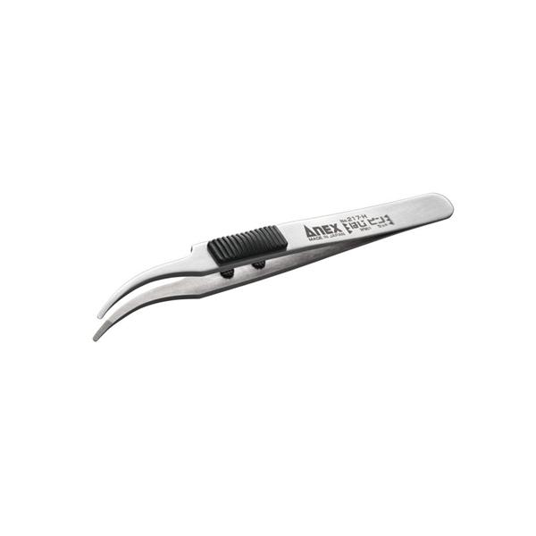 他サイト： H-4962485096076 アネックス ラバーグリップ付 ステンレスピンセット はじかないピンセット 先丸鷲型120mm 【はじピン】の商品画像