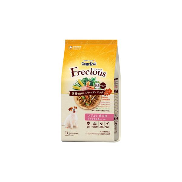 他サイト： P-4520699618219 ユニ・チャーム グラン・デリ フレシャス アダルト成犬用 チキン＆小魚入り 1kg ユニチャームの商品画像