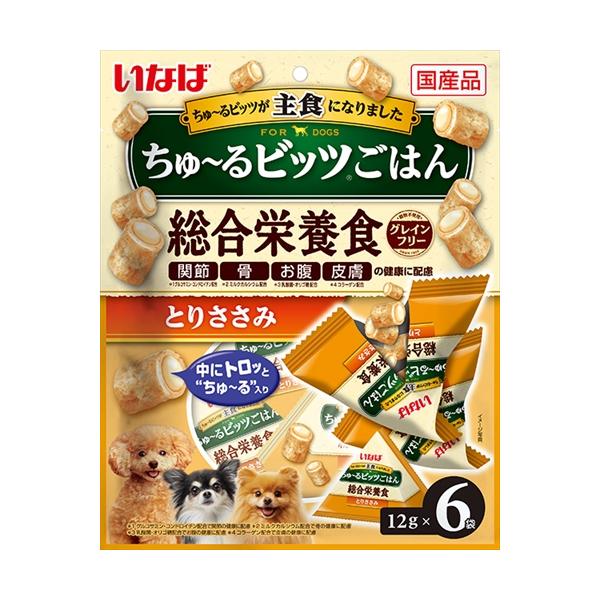 他サイト： P-4901133326899 いなばペットフード ちゅ〜るビッツごはん とりささみ 国産 犬用総合栄養食の商品画像