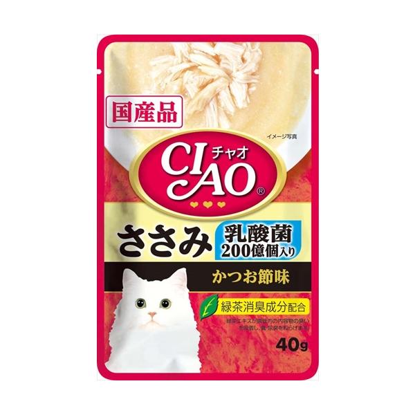 他サイト： P-4901133619762 いなばペットフード CIAO パウチ 乳酸菌入り ささみ かつお節味 40gの商品画像