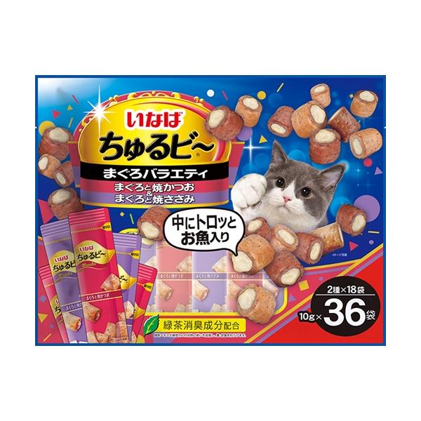 他サイト： P-4901133626432 いなばペットフード いなば ちゅるビ〜 まぐろバラエティ 10g×36袋の商品画像