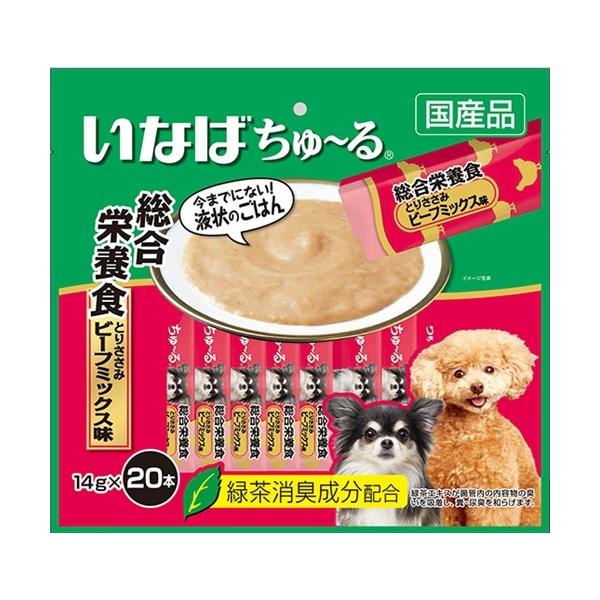 他サイト： P-4901133736704 いなばペットフード  ちゅーる２０本総合笹身ビーフＭ１４ｇ２０本の商品画像