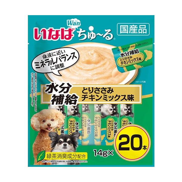 他サイト： P-4901133915352 いなばペットフード いなば ちゅ〜る 水分補給 とりささみチキンミックス味 14g×20本入の商品画像