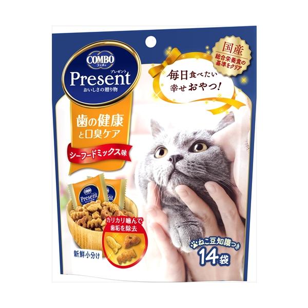 P-4902112050989 日本ペットフード コンボ プレゼント キャット おやつ 歯の健康と口臭ケア  シーフードミックス味42g