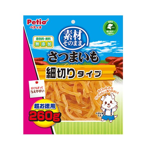P-4903588144684 ペティオ 素材そのまま さつまいも 細切りタイプ 超お徳用260g 間食用 超小型犬〜大型犬用