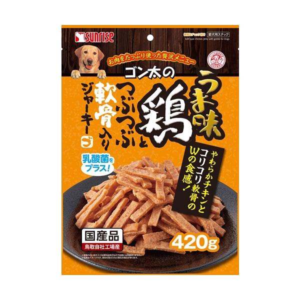 他サイト： P-4973321929502 マルカン サンライズ事業部 うま味鶏とつぶつぶ軟骨入りジャーキー４２０ｇの商品画像