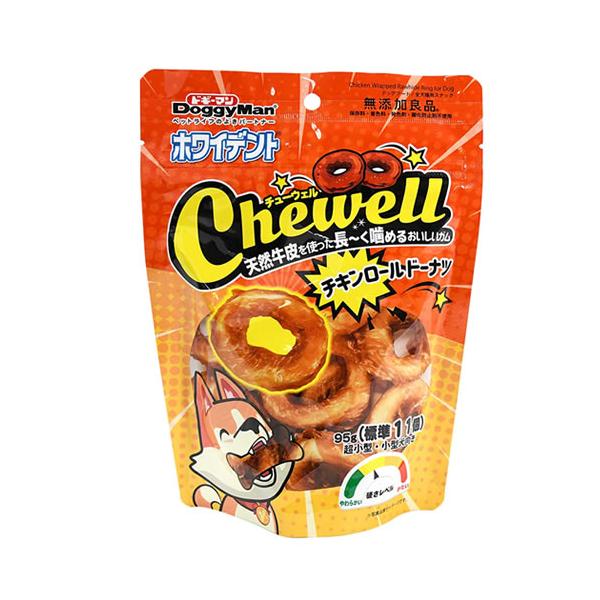 他サイト： P-4976555827699 ドギーマンハヤシ ホワイデント Chewell チキンロールドーナツ95g(標準11個)の商品画像