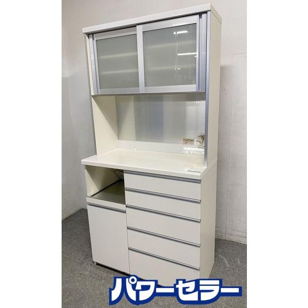 パモウナ キッチンボード 幅100 ソフトクローズ ホワイト 白 レンジ台