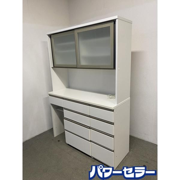 ニトリ キッチンボード ジョイン 幅140 ソフトクローズ モイス 食器棚 レンジ台 ホワイト 中古家具 店頭引取歓迎 R10501 ニトリ キッチンボード ジョイン 幅140 ソフトクローズ モイス 食器棚