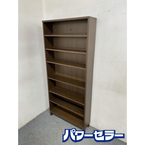 無印良品/MUJI 薄型ラック ワイド大 奥行22cm ダークブラウン 中古家具 