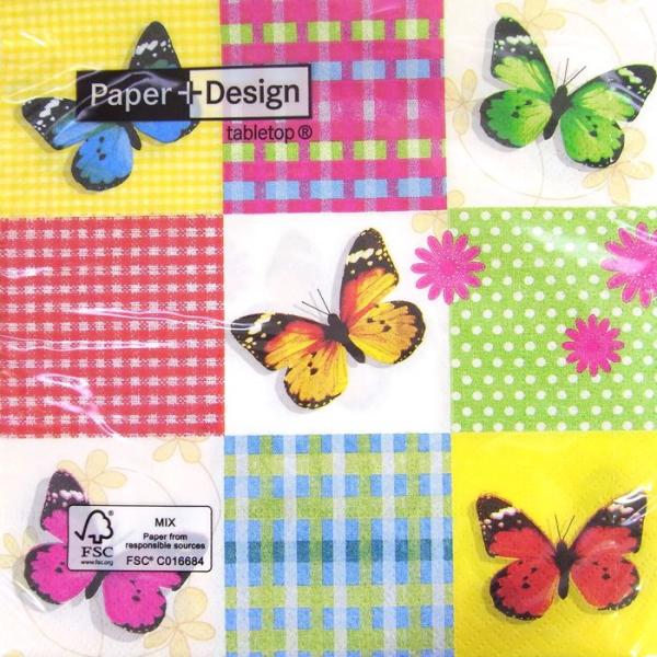 C-8�@�y�[�p�[�i�v�L��[���[����OK]�����`�T�C�Y�@BUTTERFLLES&amp;SQUARES�����`�T�C�Y10��[PAPER+DESIGN]�@�J���t�����傤���傤