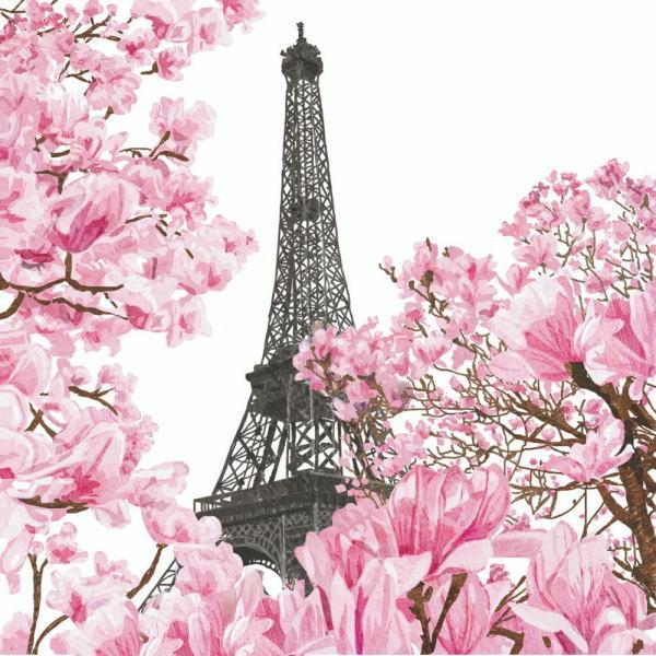 10枚ペーパーナプキン 4月のパリ April In Paris Paper Products Design Ppd ペーパープロダクトデザイン ランチサイズ 白地 エッフェル塔 ピンク花 10 Kaderia 通販 Yahoo ショッピング