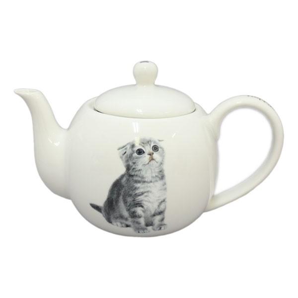 猫食器シリーズ CATティーポット 丸ポット スコティッシュny 猫食器シリーズ CATティーポット 丸ポット スコティッシュny