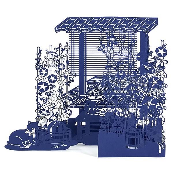 S4262 初夏 暑中見舞い レーザーカット 朝顔の縁側 切り絵調藍色s4049 Sanrio サンリオ立体カード 夏カード S4049 Kaderia 通販 Yahoo ショッピング