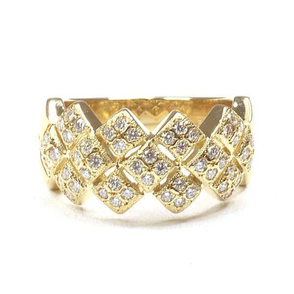 MIKIMOTO ミキモト ダイヤモンド リング K18YG 12号 0.52ct パヴェ 