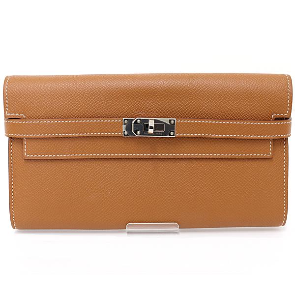 エルメス　ケリーウォレット　ロング　エプソン　ゴールド金具　C刻印 HERMES エルメス ケリー ウォレット ロング ヴォーエプソン