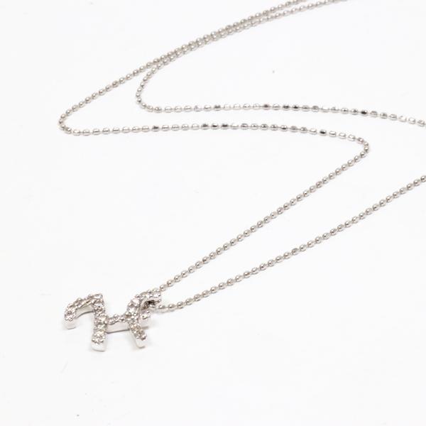 4℃ 4°C ヨンドシー H イニシャル ネックレス ペンダント K18WG 4℃ 4°C ヨンドシー H イニシャル ネックレス ペンダント K18WG