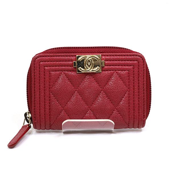 CHANEL（シャネル） ボーイシャネル カードケース レッド系 ゴールド