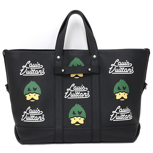 ルイ ヴィトン LOUIS VUITTON トロリートート LV スクエアード NIGOコラボ 2WAYバッグ レザー M59373 ブラック 未使用品 LOUIS VUITTON（ルイ・ヴィトン） ルイ ヴィトン トロリートート LV