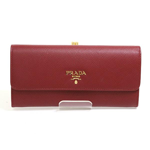 PRADA プラダ ロングウォレット 1ME306 がま口 長財布 ボルドー PRADA プラダ ロングウォレット 1ME306 がま口 長財布 ボルドー