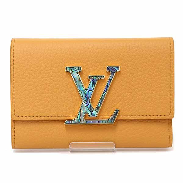 ルイ ヴィトン LOUIS VUITTON ポルトフォイユカプシーヌ コンパクト 三つ折り財布 トリヨンレザー M81669 サフラン 【中古】Aランク LOUIS VUITTON（ルイ・ヴィトン） ルイ ヴィトン ポルトフォイユ