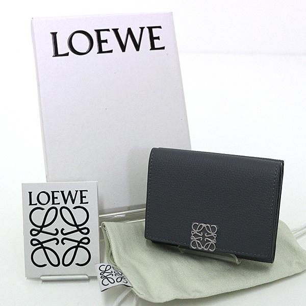 ロエベ LOEWE 三つ折り財布 C821TR2X02 グレー系 シルバー金具 未使用 LOEWE（ロエベ） 三つ折り財布 C821TR2X02 グレー系 シルバー金具 未
