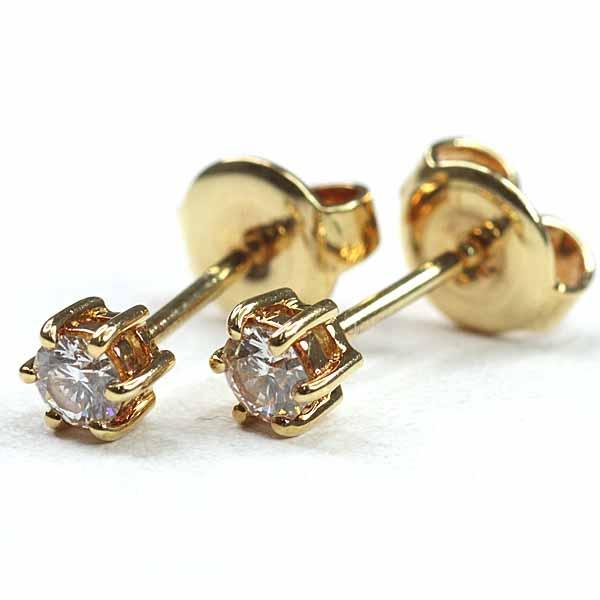 【極美品✨】MIKIMOTO 一粒ピアス 18K ゴールド アコヤ真珠 MIKIMOTO ミキモト ダイヤモンドピアス 一粒ダイヤ イエロー