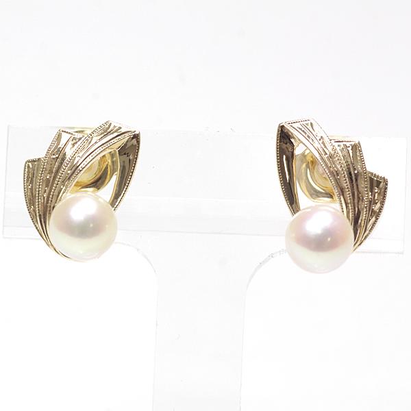 ミキモト MIKIMOTO K18×K14イエローゴールド パール ピアス K18×K14YG
