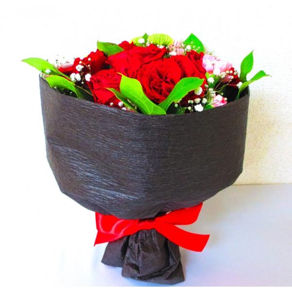 ラウンドブーケ 「ローズMix」 薔薇 おしゃれ フラワーギフト 発表会 