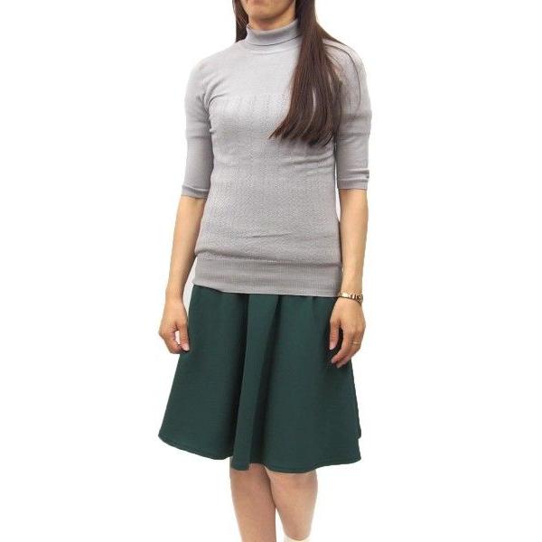 ERMANNO SCERVINO レース装飾ハイネックニット 半袖 グレー系 エルマンノシェルヴィーノ(ERMANNO SCERVINO ) | 通販・人気