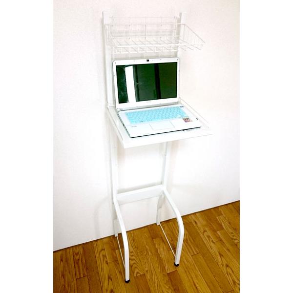 スタンディングデスク 昇降式 ノート パソコンデスク コンパクト スリム ハイタイプ ホワイト 安い 高さ110 95 80 70 奥行40 小さめ 省スペース 棚 白 机 収納 Abt 9040 家具 インテリア通販アットカグ 通販 Yahoo ショッピング