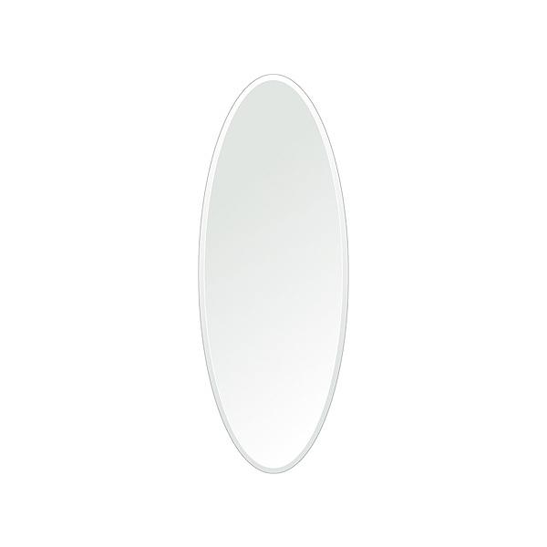 クリスタル ミラー 洗面鏡 浴室鏡 450x1200mm 楕円形 デラックスカット 洗面 鏡 浴室 壁掛け ミラー 日本製 5mm厚 取付金具と説明書  壁掛け鏡 ウオールミラー