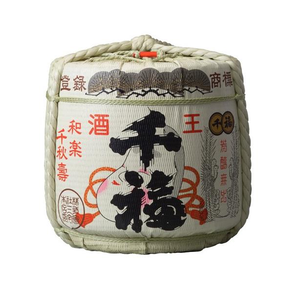 千福 2斗樽（36L）中身1斗（18L）「三宅本店」のお祝い用 菰樽 上げ底