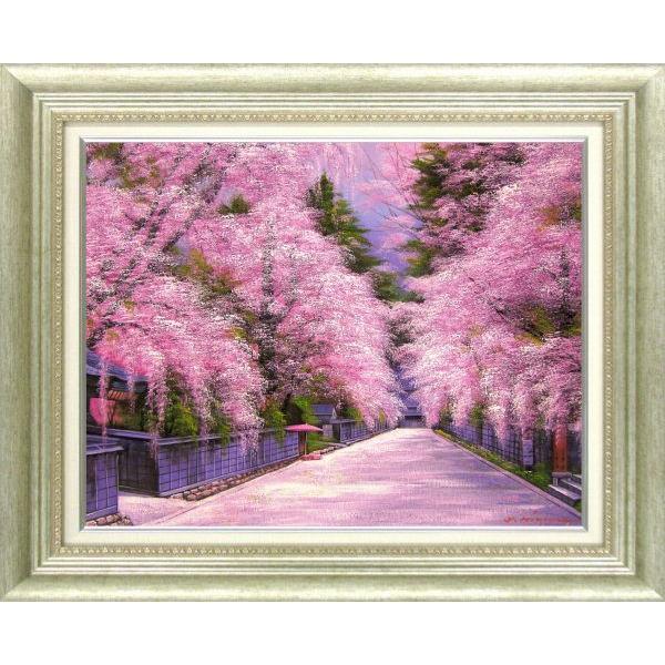 絵画、油絵、桜、桜の絵 、角館の桜、 F20 606x727mm 木村 由紀夫