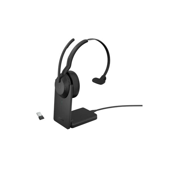 GNオーディオ Jabra 無線ヘッドセット USB-A 片耳 UC認定 充電スタンド付「Evolve2 55 Link380a/390a UC Mono Stand」 25599-889-989