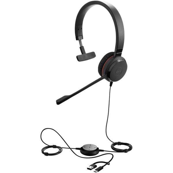 GNオーディオ Jabra USBヘッドセット USB-C/A 片耳 UC認定「Evolve 20 SE UC Mono USB C/A」 4993-829-469