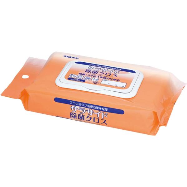 他サイト： サラヤ サラサイド除菌クロス 80枚入 ピロータイプ 洗浄・除菌クロス 51686の商品画像
