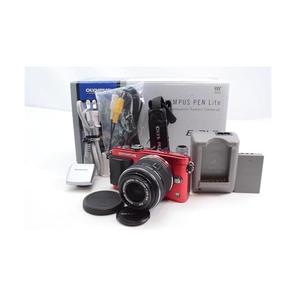 OLYMPUS ミラーレス一眼 PEN Lite E-PL6 レンズキット レッド