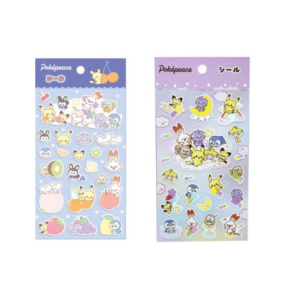 ポケモンシール　美品 ショウワノート ポケピース シール 2個セット ポケモンシール : かぎり