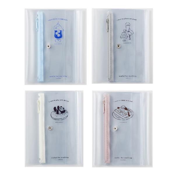 ダイゴーお菓子などうぶつ工房×isshoni.古川紙工とダイゴー　コラボ商品ペンケース付きノート・手帳カバー（A6用）サイズ：160×120×3mm　A6サイズ用重さ：52g表紙素材：PVC種類：アザラシ（N6036）、ハシビロコウ（N60...