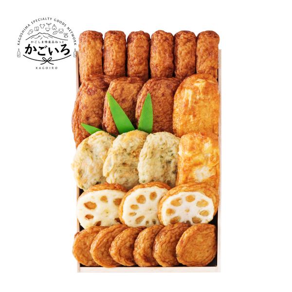 白身魚のすり身に鹿児島枕崎に水揚げされた豊富な魚種で作る自家製すり身、豆腐や地酒を加え練り上げ、ＮｏｎＧＭＯの一番搾り菜種油で揚げた昔ながらの味わいのさつま揚げです。地元の港に獲れる魚を自社で加工した自家製すり身をブレンドすることで、南薩摩...