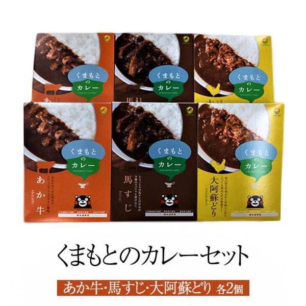 カレー あか牛 馬すじ くまもとくまもとのカレーセット ６個セット 大阿蘇どり 化学調味料不使用 保存料不使用 着色料不使用  熊本県産 野菜 赤酒 国産 九州産…
