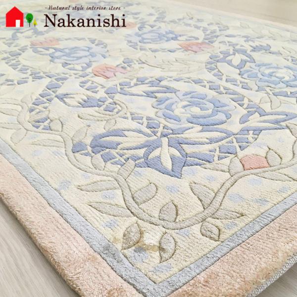 玄関マット シルク 中国段通 約61×92cm 120段 マルチ dt-a383