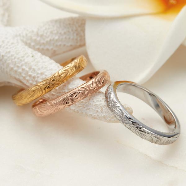 リング レディース メンズ サージカルステンレス316L 甲丸 細身 華奢 ハワイアンジュエリー ハワジュ ホヌ 海ガメ プルメリア 花 ピンキーリング 小指 お肌に優しい 金属アレルギー対応 金アレ シンプル お揃い ペアにも 誕生日 記...