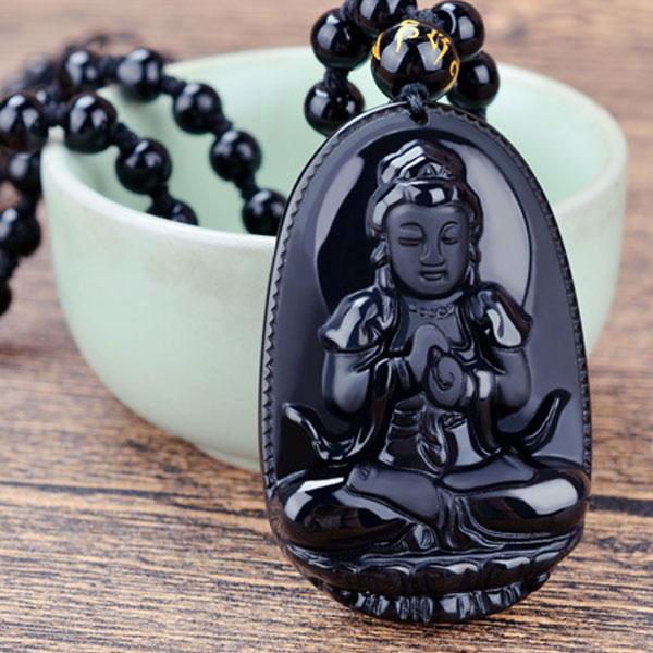 ネックレス メンズ レディース 春夏秋冬 ブッダモチーフ 天然黒曜石 アジア感 黒 Ns Sda0734 ピアス アクセサリーカラコンpiena 通販 Yahoo ショッピング