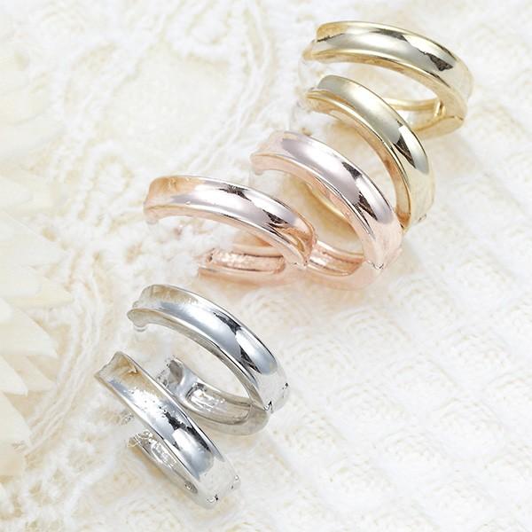 シンプルフープ ノンアレルギーピアス 3ｍｍ ポリプロピレン樹脂製ポスト シルバー ゴールド ピンクゴールド 爆買