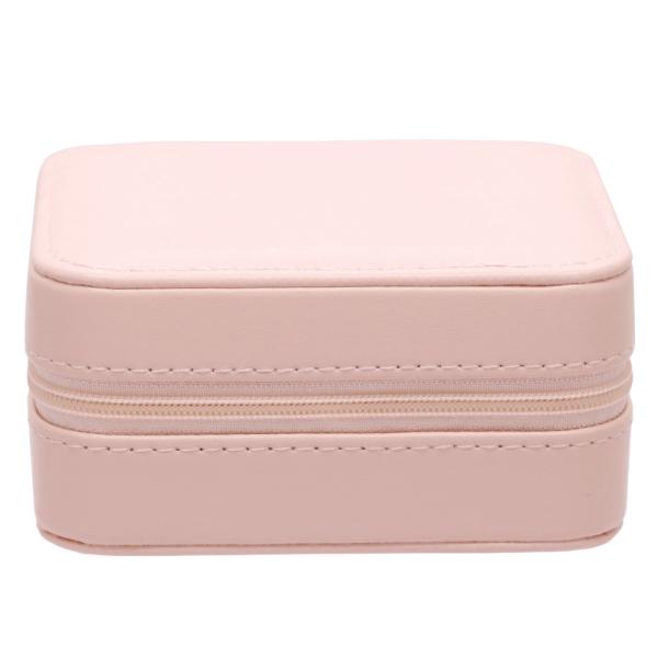 アクセサリーボックス PUレザー お洒落 旅行 コンパクト (四角 ピンク