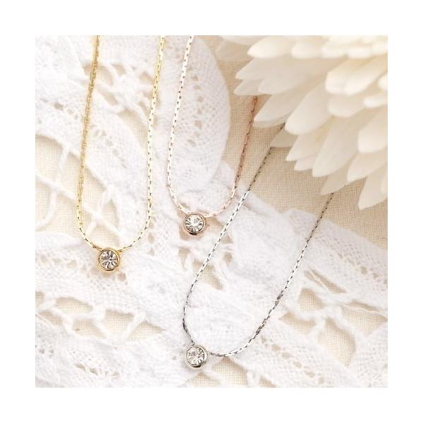 [OAK + FORT] 輝くラインストーン・スライドネックレス OAK + FORT] 輝くラインストーン・スライドネックレス 1粒ライン