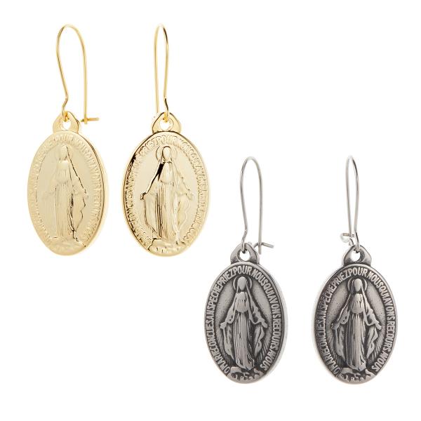 キドニーフックピアス サージカルステンレス製 ニッケルフリー 聖母